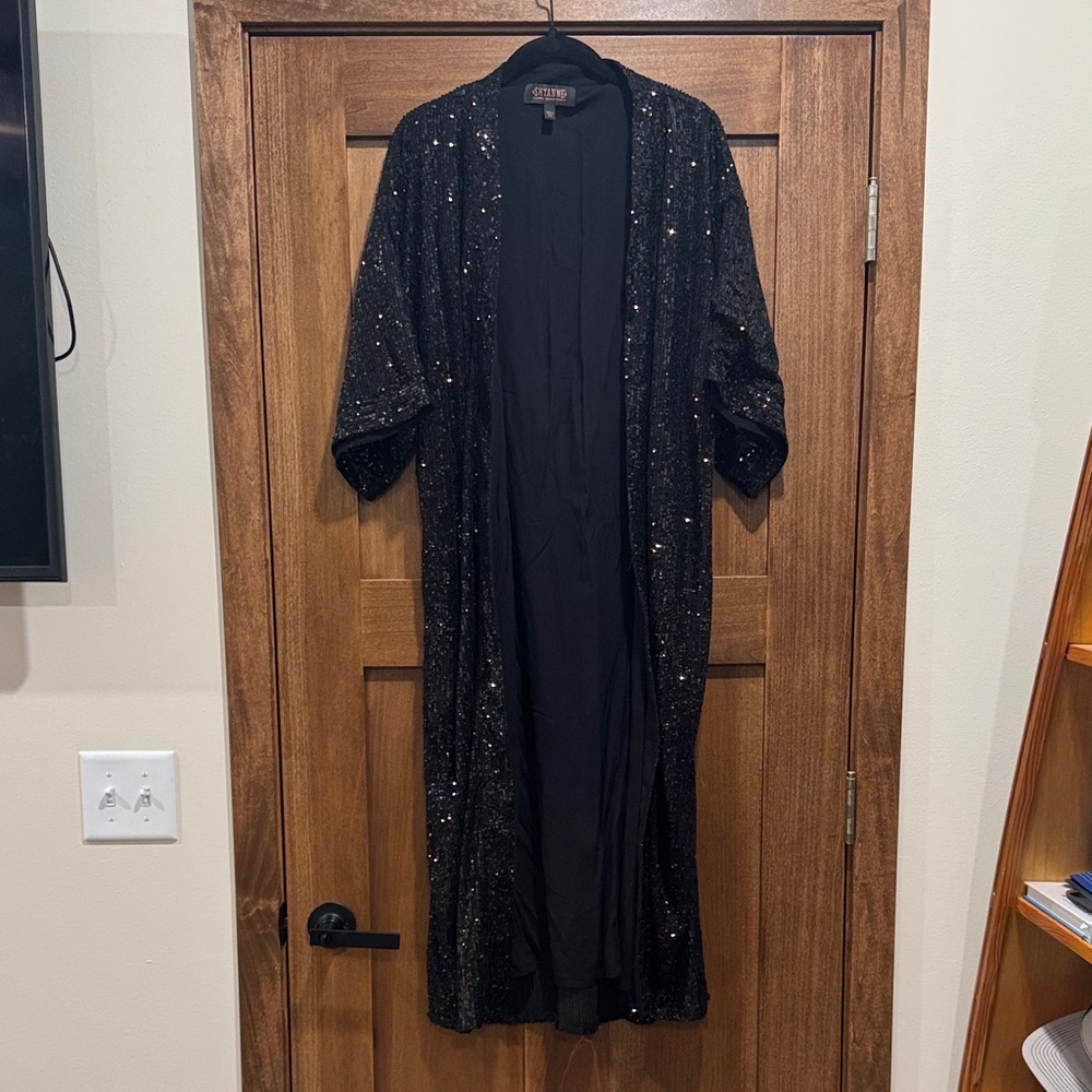Shyanne Black Sequin Kimono